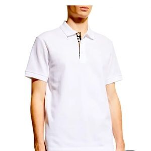 Mens Burberry White Polo